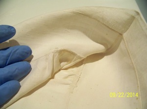 Closeup of CF of cap, inside. 